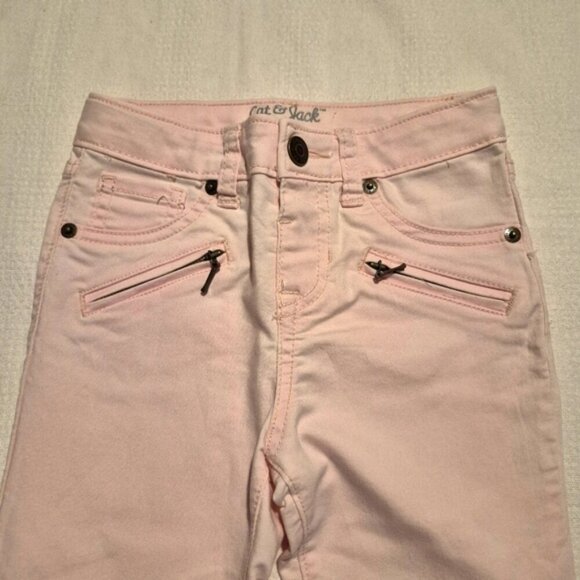 Cat & Jack girls size 6 pink jeggings 2 zippered pockets, stretchy, VGUC - Picture 2 of 7